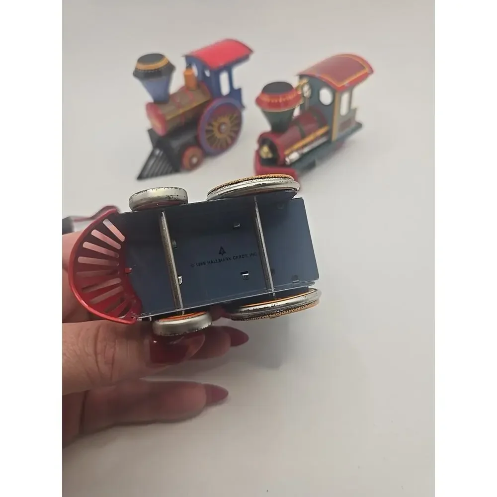 Hallmark‎ Keepsake Tin Train & Plane Ornaments 1988, 1989, 1994, 1996